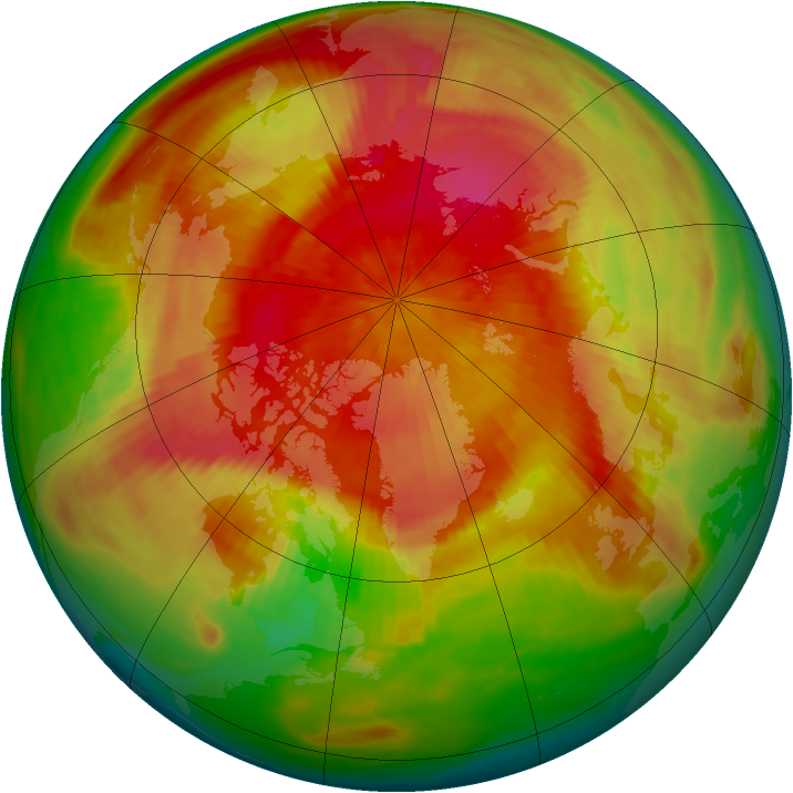 Arctic ozone map for 30 March 1988